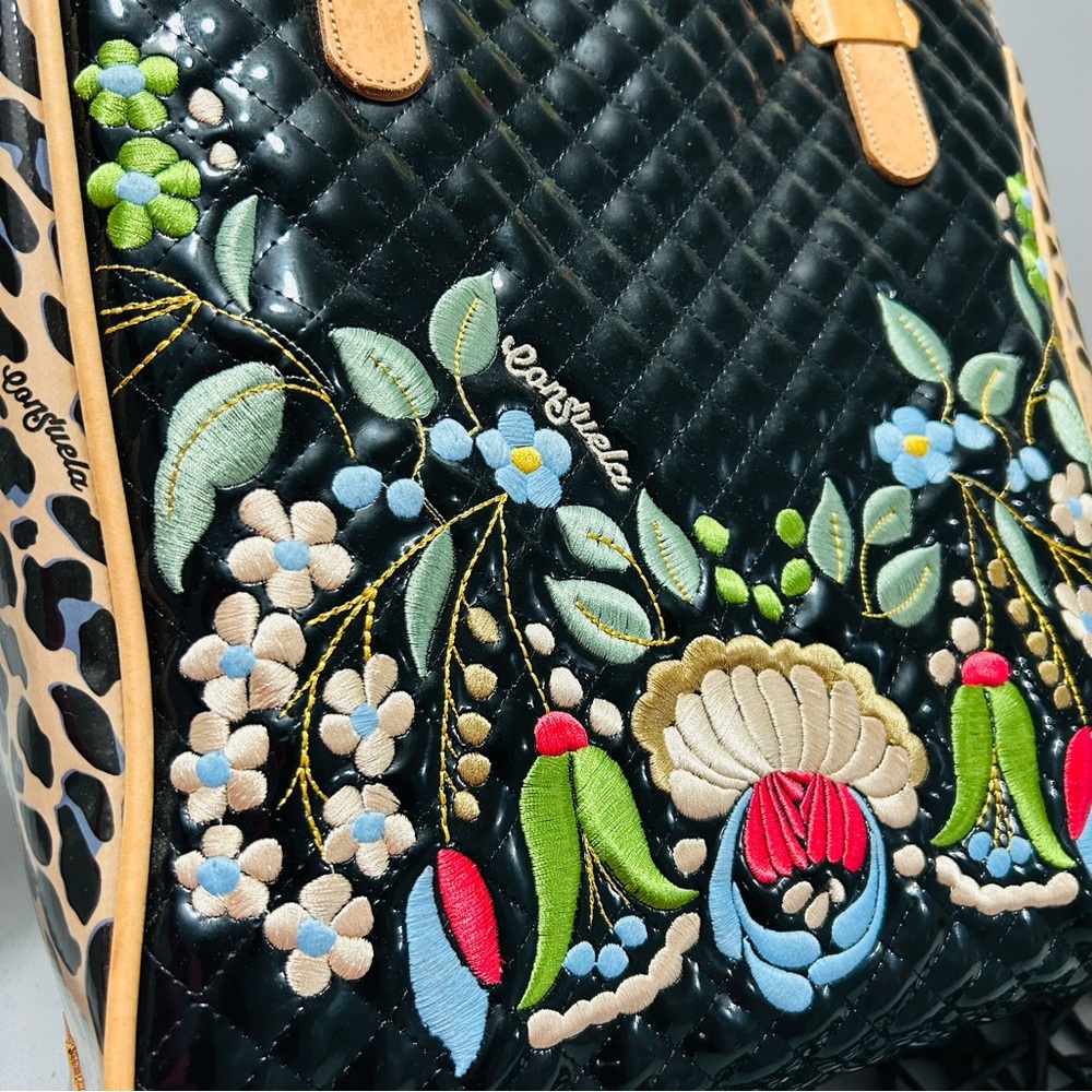 Consuela Black and Tan Floral Tote - Picture 4 of 16